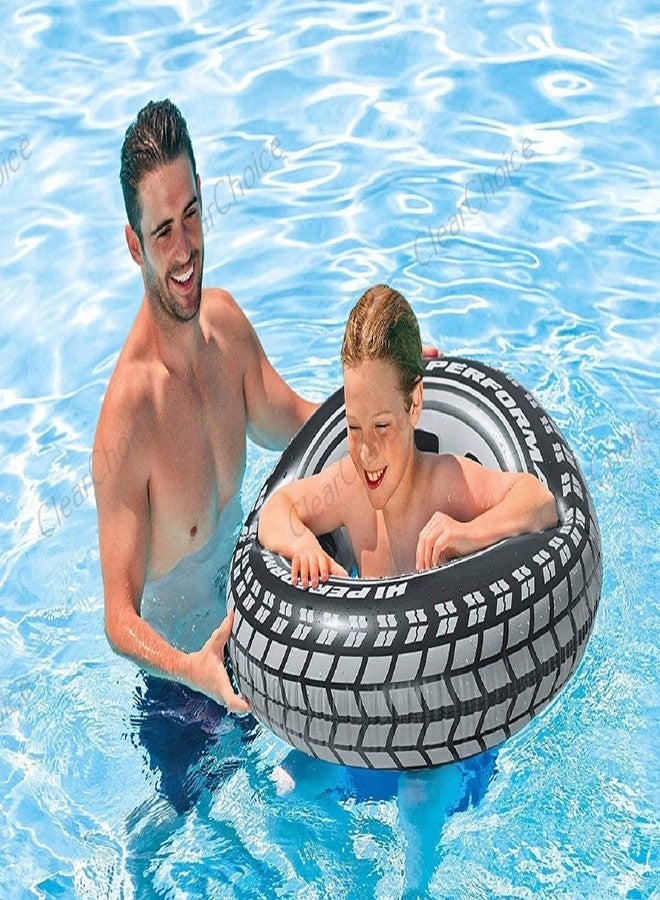 ClearChoice:- Adults Giant Tire Inflatable Floating Swimming Tube Tyre Adult Swimming Ring(Black Color)(9 + Years)(Size - 36''inch)(1 PIS) - Image 4